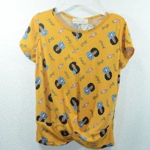 Glitter Girl Shirt Love Black Girl African American Size 10-12 Yellow